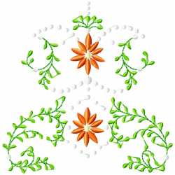 Flowers And Tree Embroidery Design 1
